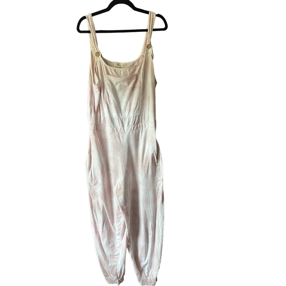 World Market Women's Summer Jumpsuit Sleeveless Square Neck White Pink Free Size - Picture 2 of 11